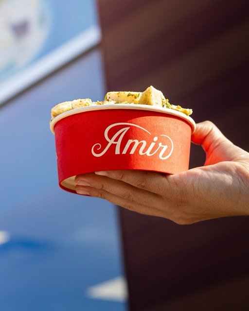 Amir food photography showing a side sauce.